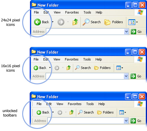 Example of toolbar